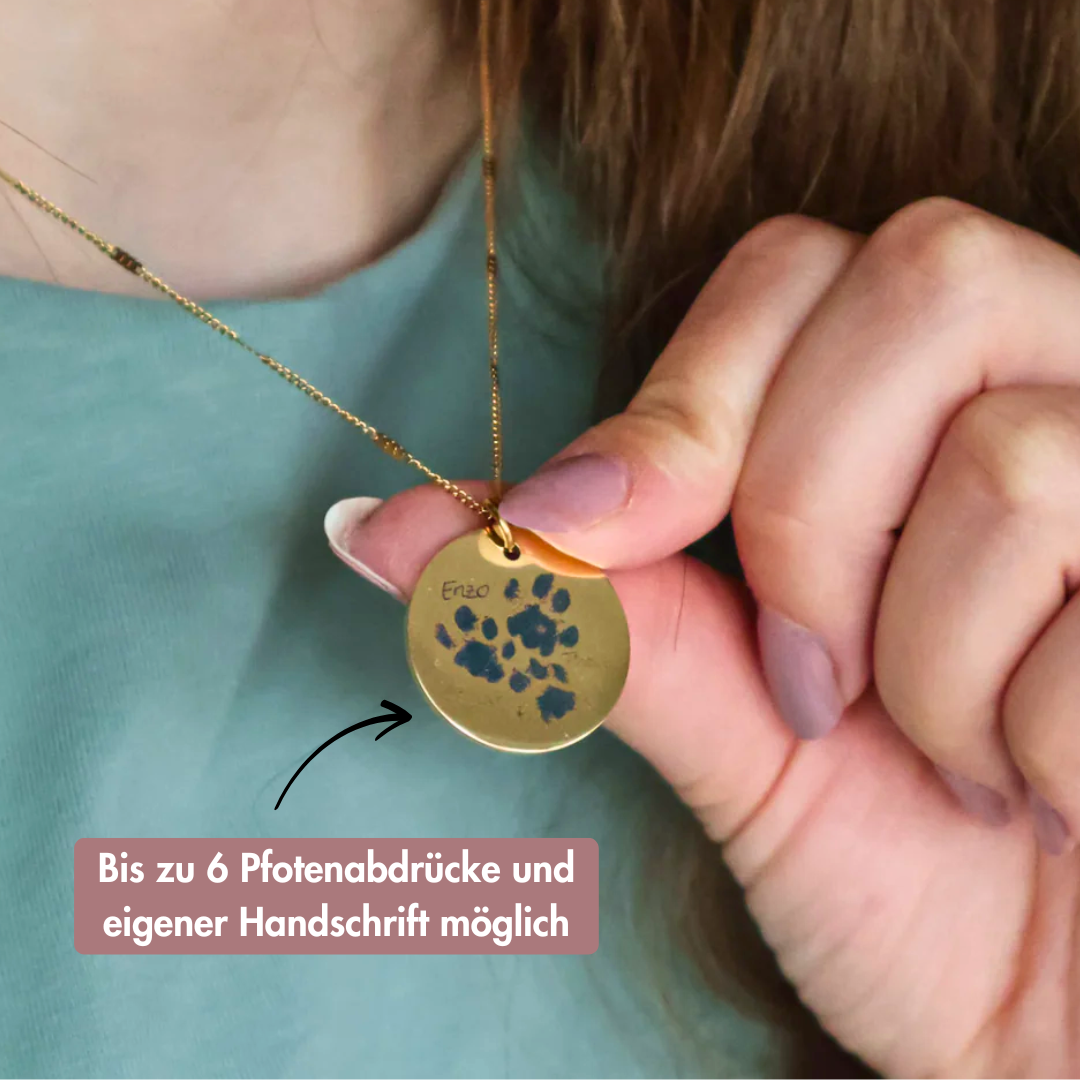 Halskette mit individueller Pfotengravur